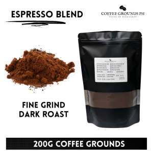 Coffee Grounds PH - Espresso Blend 200g | Fine Grind Coffee x Dark Roast | Organic Coffee in Resealable Pouch