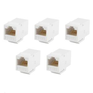 5Pcs Pass Through RJ15 CAT6 8P8C Connector Female To Female Phone Plug Telephone Extender For Networking Installation