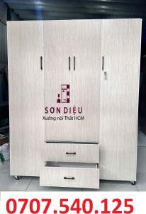 Tủ quần áo nhựa Đài Loan 4 cánh kèm 2 hộc kéo  freeship HCM