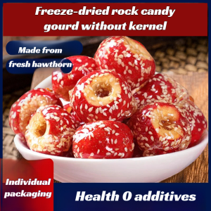 Hawthorn Freeze-dried Ice Candied Haws Fresh Hawthorn Balls/hollow Seedless Snacks Crispy Sweet Sesame Hawthorn Internet Celebrity Snacks 无核冰糖芝麻山楂
