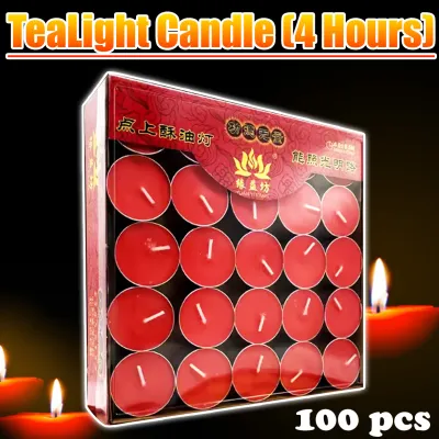 酥油蜡烛/酥油灯/酥油蜡/4小时-100粒/4Hours-100pcs/植物油/Tea Light Candle/Joss Candle/ Red / Yellow / White /Ghee Candle/环保/无黑烟/无害