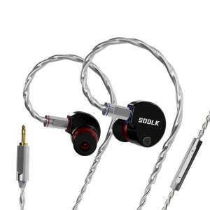 SODLK GX680 Earphones Wired Earphones With Dual 10mm Dynamic Drivers Adjustable Custom HIFI Stereo