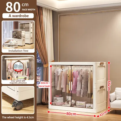 Baby Wardrobe Dust-proof Clothes Storage Cabinet Children Wardrobe Folding Bedroom