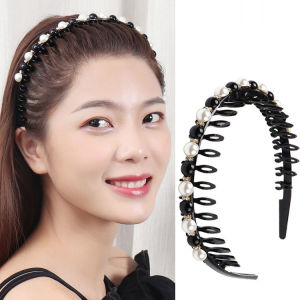 Simple Temperament Women Korean Toothed Rhinestone Hair Band Pearl Headband Wash Face Hair Clip Hair Band Korean Style Hair Accessories