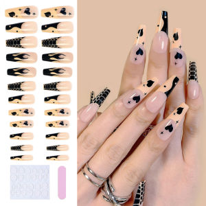 Super Long Ballet Nails Fake Nails European And American Nails French Graffiti Love Wearing Nails