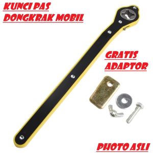 Kunci Pas Dongkrak Mobil Universal + Ratchet Wrench Free Adaptor