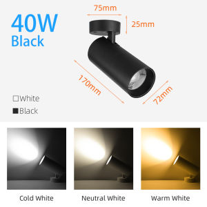【Buy 1 Get Free Gift】CANMEIJIA Spot Light 220V Foldable LED Downlights Track Lights Ceiling Lights 40W Surface Mounted Spotlight