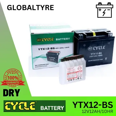 CYCLE YTX12-BS DRY BATTERY 12V12Ah/10HR VERSYS 650 HAYABUSA GXS 1300 KYMCO SYM PIAGGIO LX150 BATERI MOTOSIKAL