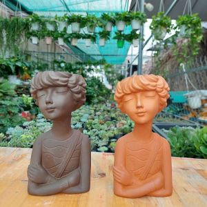 Chậu đất nung Bình Dương - Tomboy miệng chậu 7cm chiều cao 20cm