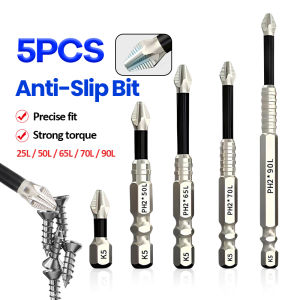 Magnetic Screwdriver Bits Set Strong Magnetic Cross Screwdriver Head Anti-Slip PH2 Standard Phillips Drill 25mm-150mm