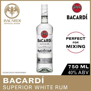BACARDI Carta Blanca Superior White Rum - 750ml / 75cl 40% ABV - Gluten Free Spirit Aged in American White Oak Barrels