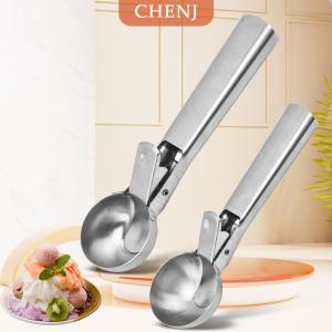 [COD] CHENJ ที่ตักไอศกรีมทำจากสแตนเลสเครื่องขุดไอศกรีมไม่ติดผลไม้อุปกรณ์ตักไอศกรีมแตงโม