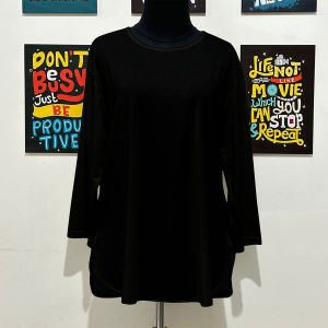 GET FASHION - Kaos oversize lengan 7/8 / Kaos wanita jumbo / Kaos oversize slit BLUS KAOS POLOS