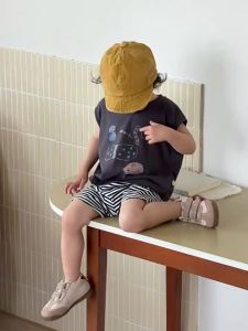 Childrens clothing summer lightweight baby clothes Korean-style childrens wear 2026 Boy T Striped shirt and shorts set