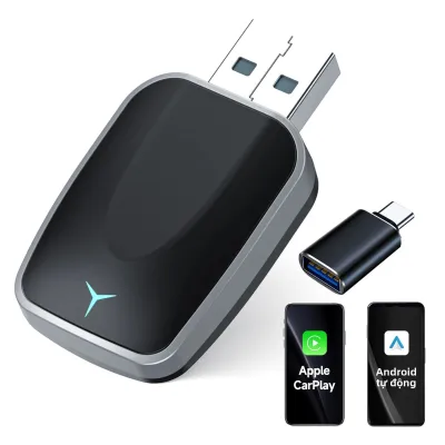 FCBộ Chuyển Đổi CarPlay 2 Trong 1 & Android Auto Không Dây Cắm Là Chạy - Kết Nối Có Dây Sang Không Dây Cho Xe Của Bạn