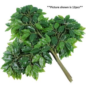 (1 Stalk) BANYAN LEAF Artificial Flowers Leaves Hanging Flowers Wedding Deco Home Decor Garden Outdoor Wall Daun Pelamin