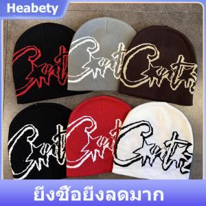 【Heabety】 หมวกถักลายตัวอักษร Y2K หมวกแฟชั่นใช้ได้ทั้งชายและหญิงใส่ได้หลายโอกาสให้ความอบอุ่น