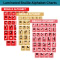 Laminated Braille Charts for Kids, Learners and Teachers. 