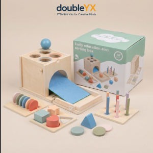 Montessori 4-in-1 Wooden Sorting Box | Fun Multi-Play Learning for Kids | Early Education Toy | Toddler Activity