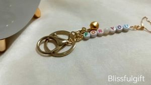 SG Personalised Name Cute Umbrella Bag Charm with Bell Customised Keychain for Birthday Christmas Gift