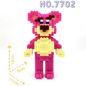 Balok Blok Pink Bear DIY Mainan Edukasi Karakter Kartun Anak 3D Puzzle Brick Mini Block