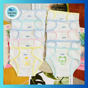 Tã vải  tã dán sơ sinh cotton JOU | Size 123 cho bé từ sơ sinh - 9 kg| Chất vải mềm mịn thoáng khí Miếng dán bo tròn mềm
