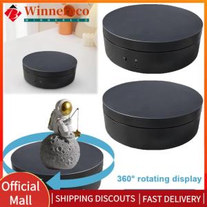 【winnereco】 360 Degree Rotating Motorized Display Stand 12cm Electric Turntable USB Charging/Battery Operated for Model Cake 3D Images