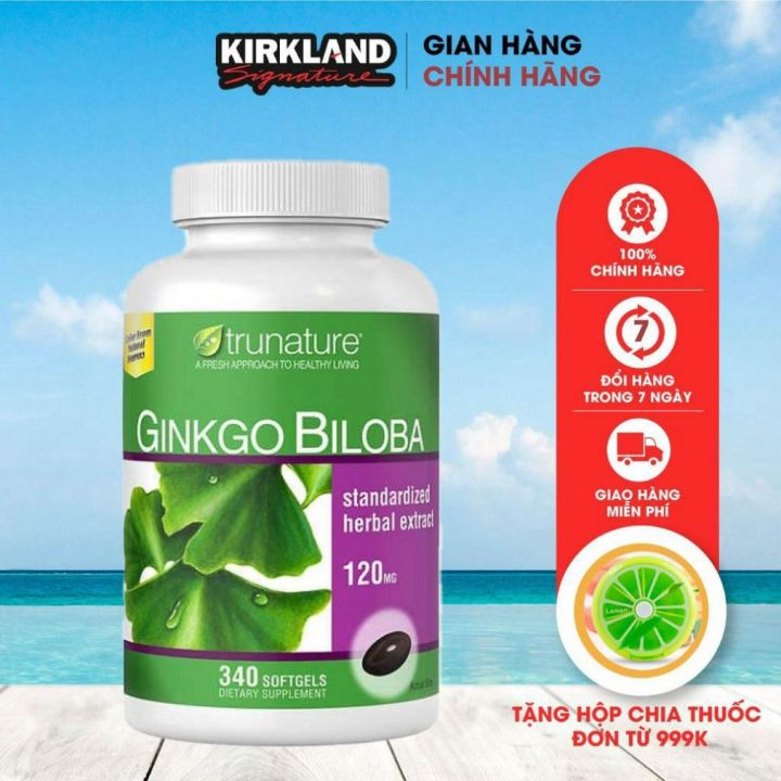 Viên uống bổ não Trunature Ginkgo Biloba 340 viên Kirkland Signature