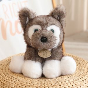 MUMU 22cm Sitting Little Wolf Dog Plush Toys Soft Fluffy Simulated Plush Toys Cuddly Lovely Companion Pets Children Birthday Gift
