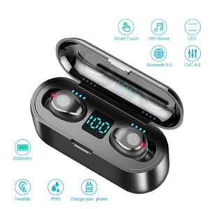 ORIGINAL 2021 New Edition TWS Earphone Wireless Earbuds Bluetooth Earpod Inpod 5.0 Headset Touch Control LED Display Waterproof 2000mAh Charger Box