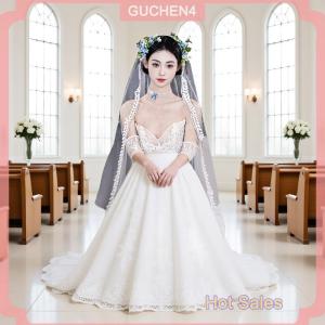 GUCHEN4🎀 Thời trang hoa trắng lá hairgrips cho phụ nữ cô dâu cưới phụ kiện tóc handmade Mũ sắt