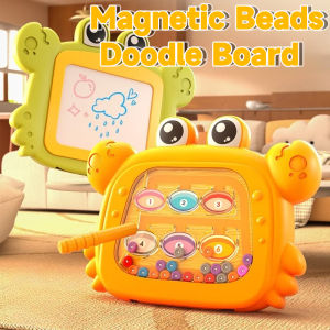 Kids Magnetic Bead Board Drawing Toy Educational Gift 1-8 Years Montessori Puzzle Pen Sensory Training Doodle Game
