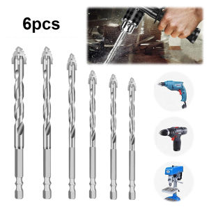 6PCS Sawtooth Drill Bit Set Hard Alloy Four-Edge Eccentric 4/5/6/8/10/12mm [Winnereco World]