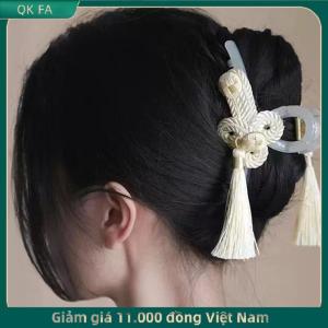 QK FA ✨ New Trung Quốc Phong Cách Tay Dệt Knot Tassel Clip Thanh Lịch Trang nghiêm Sườn Xám Hanfu Bện Updo Phụ Kiện Tóc
