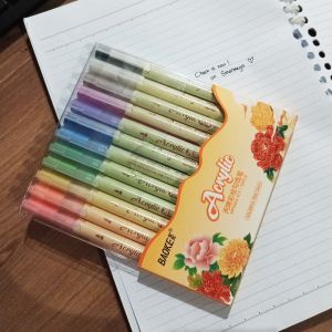 BaoKe Acrylic Pen Color Marker Set 1.0mm Pulpen Akrilik Isi 3 / 12 Warna