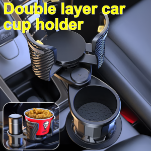 Double Layer Car Cup Holder Multifunctional Organizers Stand Universal Car Cup Holder Expander With 360° Rotation