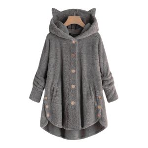 Plush Jacket Unique Outerwear Warmth Effect Erotica Protect Against the Cold Irregular Hem Loose