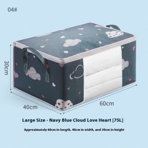 Beg Simpanan Kapasiti Besar Pakaian Toto Selimut Foldable Storage Bag Clothes Organizer Dustproof Kotak Simpanan