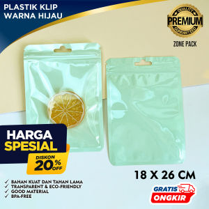 [ 10 PCS ] Plastik Klip Warna Hijau 18x26 CM | Ziplock Warna Hijau | Plastik Klip Kemasan Aksesoris | Plastik Klip Warna Warni