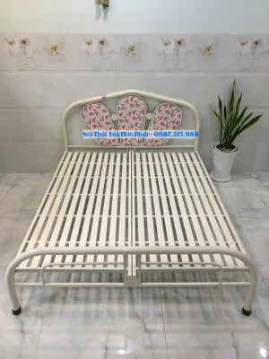 Giường sắt cao cấp 1m6 x 2m Tân Hòa Phát mẫu mới