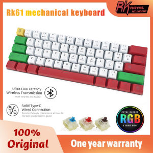 รอยัลคลัดจ์ RK61ปุ่มกด60/61G บลูทูธ 2.4G โหมดสามทางคีย์บอร์ด กลไกเทศกาลคริสต์มาส