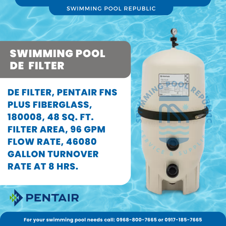 SWIMMING POOL DE FILTER, PENTAIR FNS PLUS FIBERGLASS, 180008, 48 SQ. FT