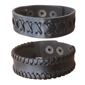 Stylish Men Wrist Wrap Imitation Cow Leather Wristband Punk Inspired Cuff Bracelet for Everyday and Party Wear