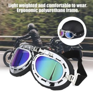 HJMG Classic Vintage Steampunk Protection Eye Protector Bike Eyewear Sunglasses Wind Glasses Motorbike Cycling Gafas Wind Mirror  Motorcycle Glasses Motorcycle  Helmet Antiparras