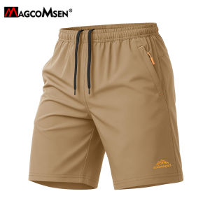 MAGCOMSEN Quần đùi đi bộ đường dài của nam giới Mùa hè Sấy nhanh Dây rút đàn hồi nhẹ Túi có khóa kéo Màu đồng nhất Quần short thể dục2026