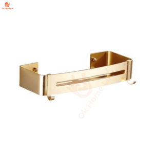 [SG Stock]Aluminum Wall Hangings Shower Shelf Kitchen Bathroom Storage Free Punching Table Space Toilet Storage Rack