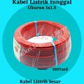 kabel tunggal kabel arde ukuran 1x1.5 100y merah dan hitam kabel listrik besar 50 yard. 