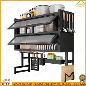 【Cozyhome2】 Double Layer Kitchen Sink Storage Rack with Drip Tray Countertop Dish Drain Rack Space Saving Draining Shelf Household Kitchen Accessories