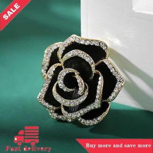 [COD] 1Pc Rhinestone Camellia Flower Brooches for Women Enamel Pin Fashion Jewelry