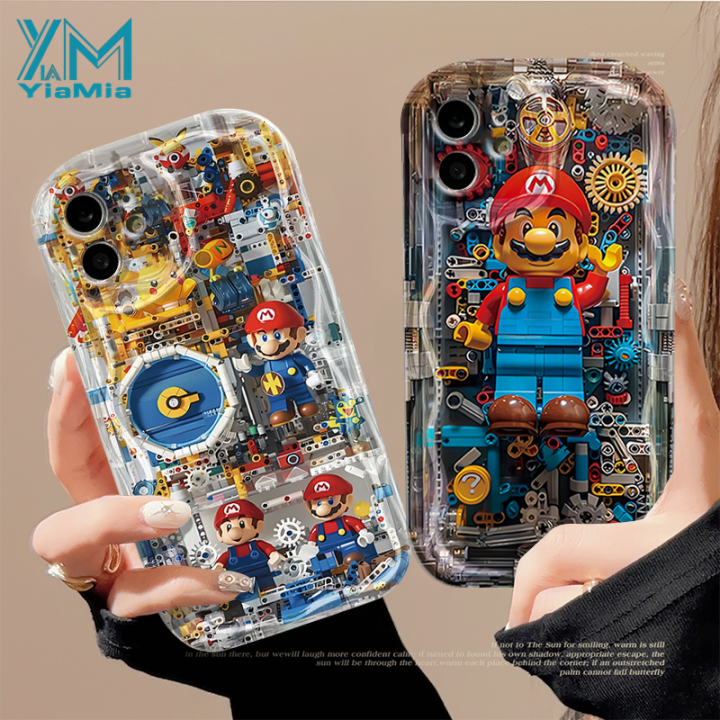 YiaMia Soft TPU Casing For OPPO Realme 5S 5i 6i 7i 8i Pro Pro 10  Narzo 50i Prime Narzo 50A Prime Trendy And Fun Building Blocks Super Mario 